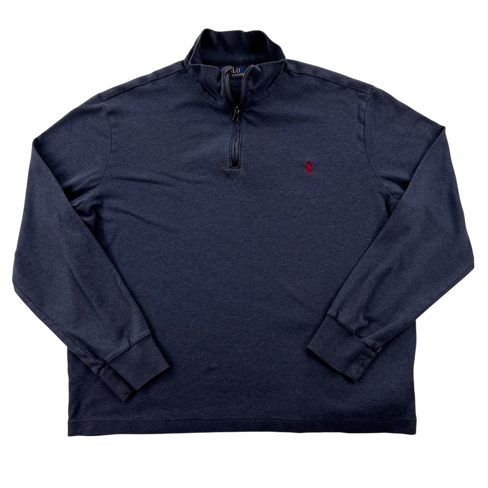 Polo Ralph Lauren Lightweight Quarter Zip Pullover Men XL Navy Preppy Ivy